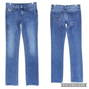 Diesel LIV Blue Denim Jeans Women Size 29 Straight Leg Mid Low Rise 5 Pockets